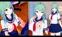 [Hentai Game Koikatsu! ]Have sex with Touhou Big tits Sanae Kochiya. 3DCG Erotic Anime Video.