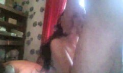 Her parents are in another room, but she doesn't care