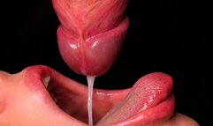 CLOSE UP: BEST Milking Mouth for your DICK! Sucking Cock ASMR, Tongue and Lips BLOWJOB