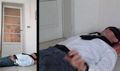 Golden heels trampling by Alice (two cameras view)