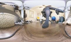 Sitting at her desk in Black tights and heels 360vr