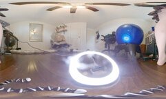 Watching her in nude pantyhose from behind 360vr