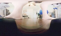 Laying directly under her as she works 360vr