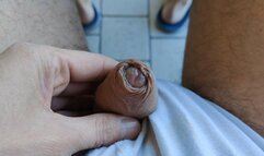 This flaccid cock out of my panties can become giant!
