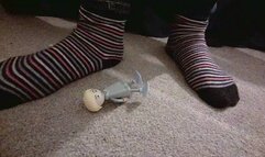 Giantess torments little sissy man