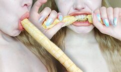 Sucking out condensed milk 720p