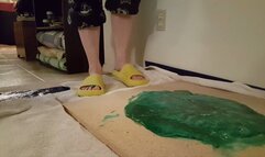 Monster Stuck in Sticky Foam Flip Flop Slides