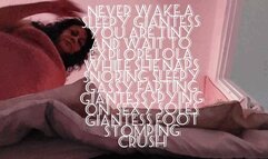 Never Wake a Sleepy Giantess you are tiny and wait to explore Lola while she naps Snoring Sleepy Gassy farting Giantesses Sexy Soles mkv