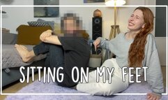 SITTING ON WOMEN'S FEET by KittyStepsis