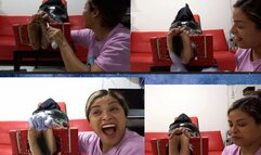 Ceci tickles the soles of another mummy: Eli