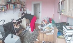 Cleaning cluttered room