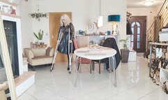 Crutching with a high heel boot