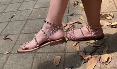 MISTRESS MYRA - OUTDOOR CRUSHING & TRAMPLING LEAVES with FASHION SANDALS (1080 HD)