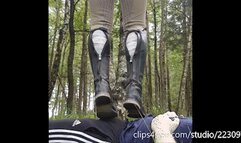 Bet if she could make me say stop by jumping on my cock, balls and stomach in riding boots