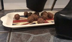 knee high boots crush balls - chocolate