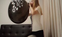 Alla made B2P a black balloon and rides a fitness ball!