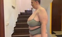 BBW going up and down the stairs