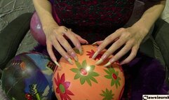 Nails scratching to burst and destroy 6 balls