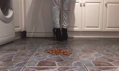 Crunchy cereal crushed under platform heel booties