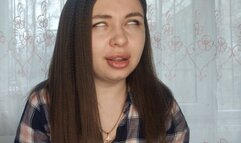 the whites of the scary witch's eyes