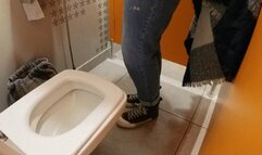 Fatty in busy Mall toilet at sush hours