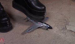 Airplane Model Destroyed With Love (And Boots)