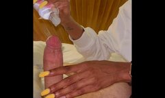 Handjob Start With Green Pedi Footjob Ending