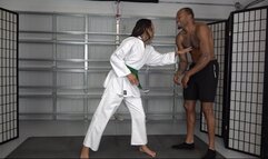 MEIKO EARNS HER BLUE KARATE BELT