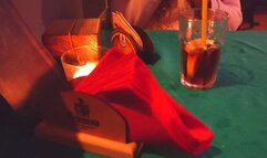 Footjob & Ballbusting in Public Place!