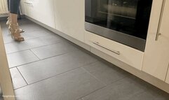 PRACTICING RUNWAY WALK IN GOLD STILETTOS - MOV HD