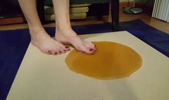 Lilith Doll Stuck Barefoot in Ultra Sticky Glue Trap