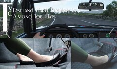 Fast and Hard Driving in Almond Toe Flats (mp4 1080p)