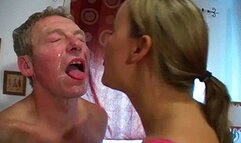 Eat my thick phlegmy spit - Mistress Amber Leigh & Osel - MP4 Clip