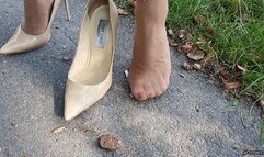 going for a walk with just one shoe on and Pantyhose wmv 1280 x 720