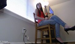 Toe Tapping in High Heels and Jeans