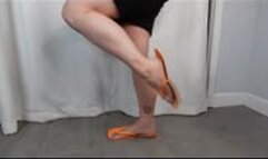 Calf Muscle Flex in Orange Flip Flops MP4 640 Silent Clip
