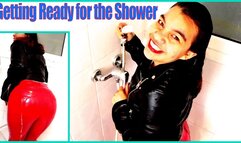 Getting ready to take a shower