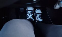 Driving and playing with pedals in Sneakers All Stars 1080HD
