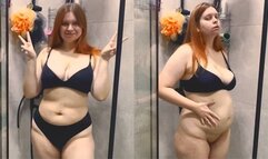 Enema belly inflation in shower