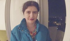 Violet lips, smoking bubbles, smoke into your face and spit