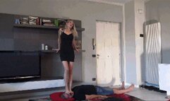 GLORIA - I don't care if you're dying, you must lick my feet - EXTREME facetrampling, throatstanding, foot domination (BRUTAL CLIP!)