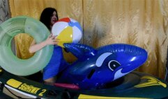 Playing with inflatable toys