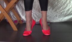 Coral Satin Flats Worship