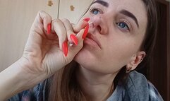 Crazy ear and nose hole fucking