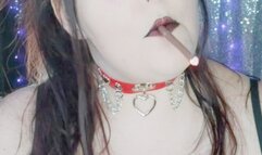 Nicki Pie black latex body suit and boots smoking More 120s