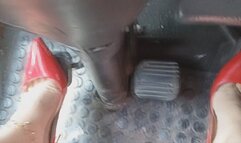 Insanely Sexy Truck Driving and Pedal Pumping on red heels by Katherine