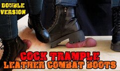 Crushing his Cock in Combat Boots Black Leather - CBT Bootjob with TamyStarly - (Double Version) - Heeljob, Ballbusting, Femdom, Shoejob, Ball Stomping, Foot Fetish Domination, Footjob, Cock Board, Crush