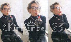 Chain-smoking in Leather gloves