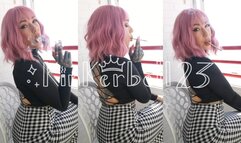 Casual smoke with slim all White cigarette