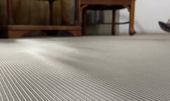 Katherine sexy teasing in short black stockings and classic pumps